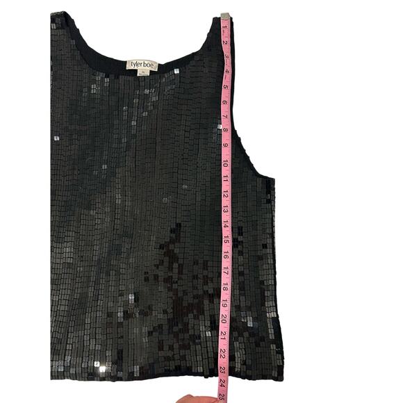 Tyler Boe black square sequin sweater tank. Size  XL - Picture 6 of 8